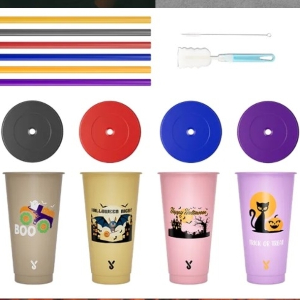 Halloween Themed Mugs Set - Purple, Orange, Blue - Picture 3 of 12